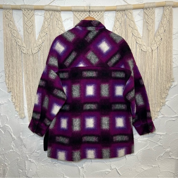 IRO Paris Harwel Plaid Shirt Jacket - Oversized wool blend - Picture 12 of 14